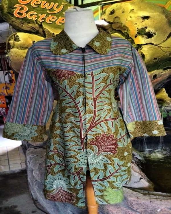 Tunik Kombinasi Lurik